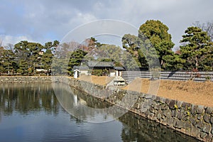 Ancient buildings on the territory of Nijo Castle.