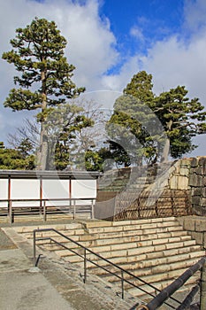 Ancient buildings on the territory of Nijo Castle.