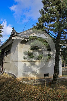 Ancient buildings on the territory of Nijo Castle.