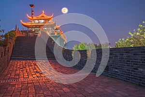 Ancient Buildings and Tourism Scenery of the Ancient City Wall in Suzhou, Jiangsu Province, China