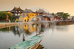 The ancient buildings and tourist scenery of Zhouzhuang Ancient Town, Suzhou City, Jiangsu Province, China