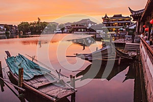 The ancient buildings and tourist scenery of Zhouzhuang Ancient Town, Suzhou City, Jiangsu Province, China