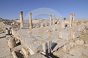 The Byzantine basilica in Citadel, Amman, Jordan