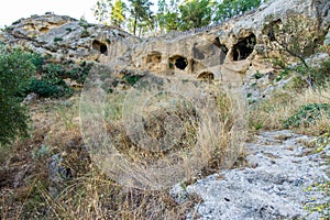 Ancient Byzantine Village Canalotto - Archaeological site in Calascibetta, Sicily, Italy