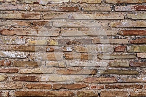 Ancient Byzantium brick wall, fragment from ancient Greek building