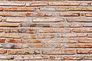 Ancient Byzantium brick wall, fragment from ancient Greek building