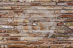Ancient Byzantium brick wall, fragment from ancient Greek building photo