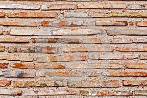 Ancient Byzantium brick wall, fragment from ancient Greek building photo