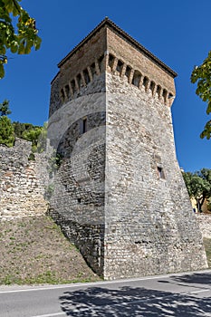 The ancient Caetani tower, Todi, Perugia, Italy, on a sunny day