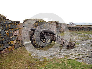 Ancient cannon in island fort