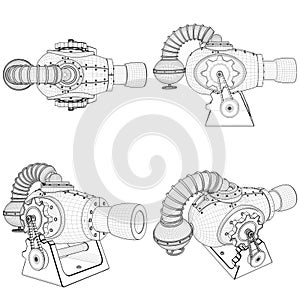 Ancient Cannon Modern Invention Vector. Illustration Isolated On White Background.