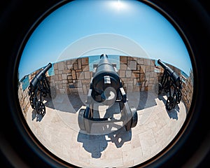 Ancient cannons and fortress. St. Constantine and Elena. Bulgaria