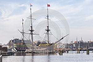 Ancient cargo ship in Amsterdam