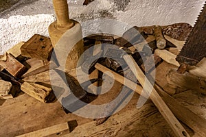 Ancient carpenter table tools