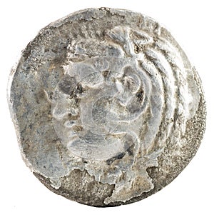 Ancient Carthaginian silver triobolo coined in Agadir