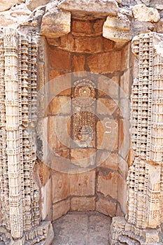 Ancient carved alcove at Pavagadh; Archaeological Park World He