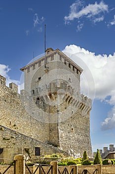 The ancient Castello della Guaita known as the first tower in the historic center of San Marino