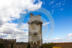 Ancient Castle of Beja, sky. Portugal