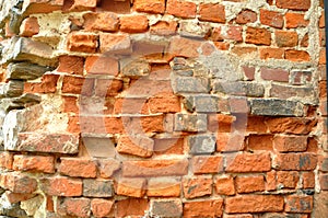 Ancient castle brick wall.