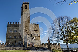 The ancient castle of the Conti Guidi in the historic center of Poppi, Arezzo, Italy