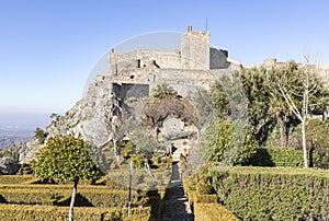 Ancient Castle in MarvÃ£o town and the garden inside the city wall, Portalegre District, Portugal