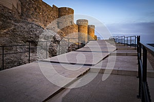 Ancient castle in Onda town at Dusk, province of CastellÃÂ³n, Spain photo