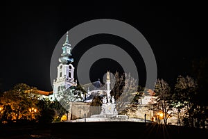 Ancient castle and Plague column, Nitra, Slovakia