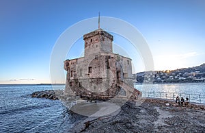 The ancient castle on the sea, Rapallo, Genoa Genova, Italy