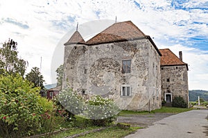 Ancient castle St. Miklos.  Chynadiyevo village, Western Ukraine. Europe