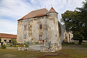 Ancient castle St. Miklos.  Chynadiyevo village, Western Ukraine. Europe