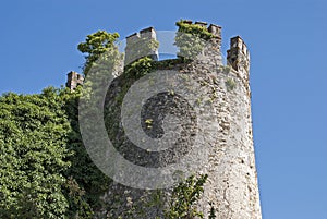 Ancient castle tower in Galicia photo