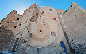 Ancient castle at village Emporio, Santorini, Greece