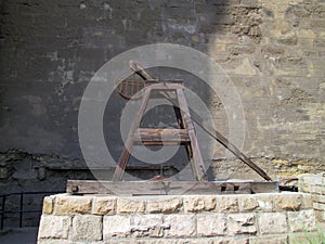 Ancient catapult in the Citadel of Saladin photo