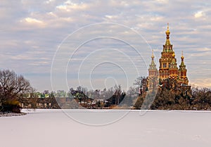 Ancient Cathedral of Saints Peter and Paul in Peterhof. Russia