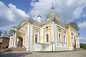 The ancient Cathedral of St. John the Baptist close-up. Kremlin, Zaraysk. Russia