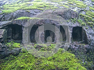 Ancient Caves and small rooms carved inside the Mountains of Sahyadri Ranges
