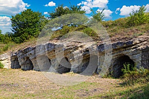 Ancient caves of the White Croats near Lviv. Ukraine. Cultural historical place