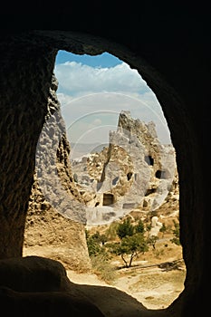 Ancient cavetown near Goreme, Cappadocia, Turkey