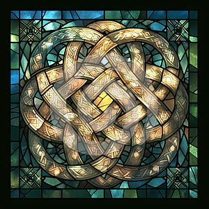 Ancient Celtic Knot Stained Glass