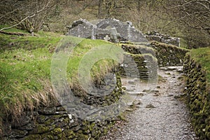 Ancient Celtic ruins at Glendalough, County Wicklow, Ireland photo