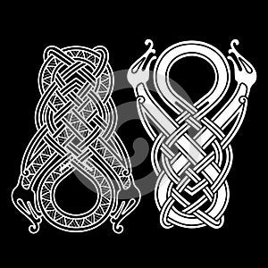 Ancient Celtic Scandinavian Design. Celtic ligature, pattern, ornament photo