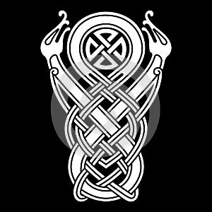 Ancient Celtic Scandinavian Design. Celtic ligature, pattern, ornament photo