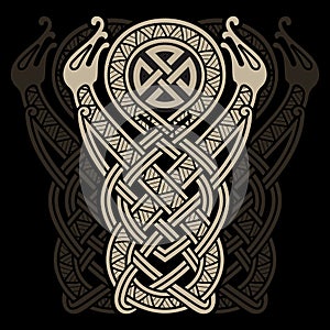 Ancient Celtic Scandinavian Design. Celtic ligature, pattern, ornament photo