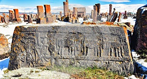 Ancient cemetery of Noratus, Armenia.