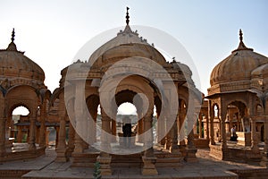 Ancient cenotaph in bada baag Jaisalmer Rajasthan India