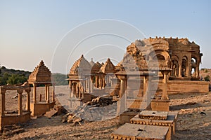 Ancient cenotaph in bada baag Jaisalmer Rajasthan India