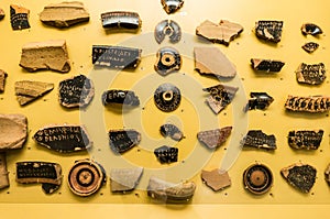 Ancient ceramics used for democratic voting in Athens the 5th century BC