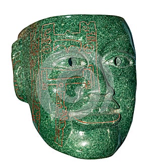 Ancient ceremonial mayan jade mask