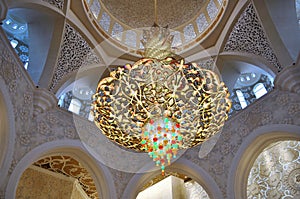 Ancient chandelier at Sheikh Zayed Grand Mosque in Abudhabi