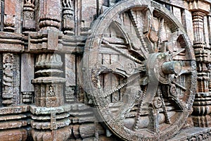 Ancient chariot Wheel, Konark Sun Temple, Orissa.